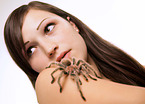 woman and tarantula