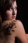 woman and tarantula