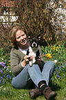 woman with Boston Terrier