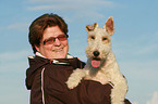 woman and Fox Terrier