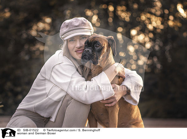 woman and German Boxer / SIB-01522