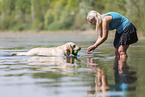 woman with Labrador Retriever