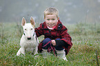 girl with English Bull Terrier