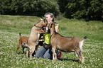 woman with pygmy goats