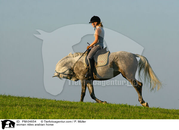 woman rides arabian horse / PM-04654