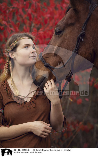 Indian woman with horse / SB-01096
