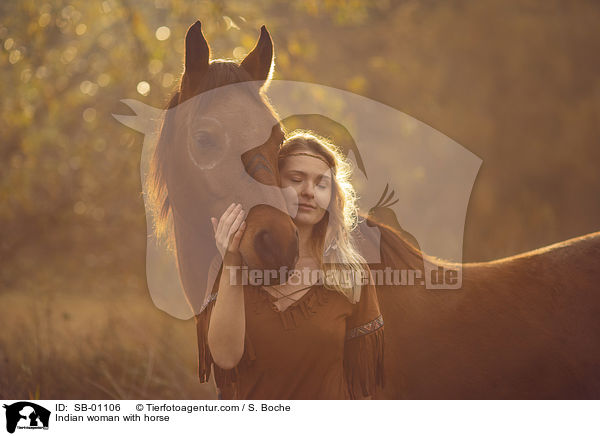 Indian woman with horse / SB-01106