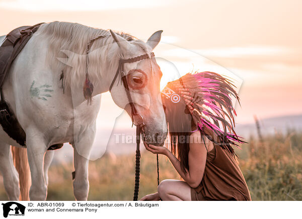 woman and Connemara Pony / ABR-01069