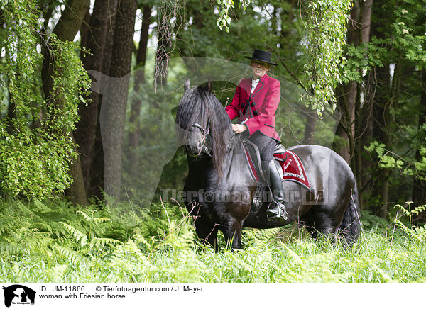 woman with Friesian horse / JM-11866