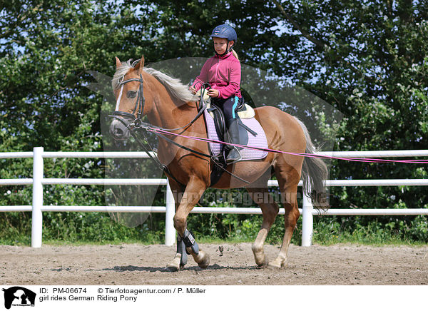 girl rides German Riding Pony / PM-06674