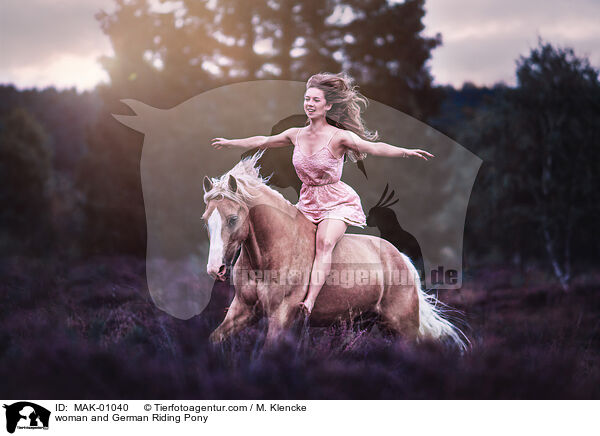 woman and German Riding Pony / MAK-01040