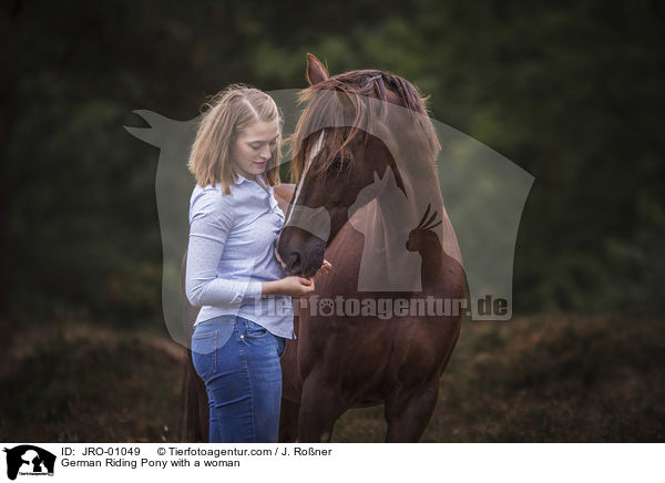 German Riding Pony with a woman / JRO-01049