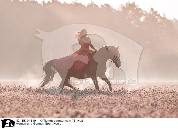 woman and German Sport Horse / BK-01319