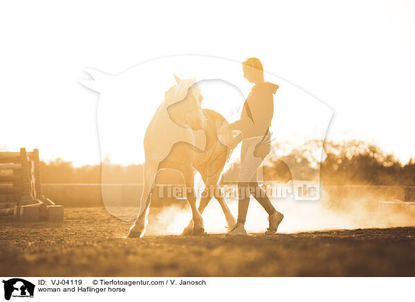 woman and Haflinger horse / VJ-04119