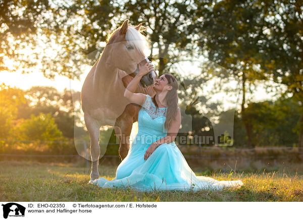 woman and Haflinger horse / EHO-02350