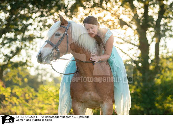 woman and Haflinger horse / EHO-02351