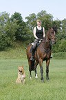 woman with Hanoverian and dog