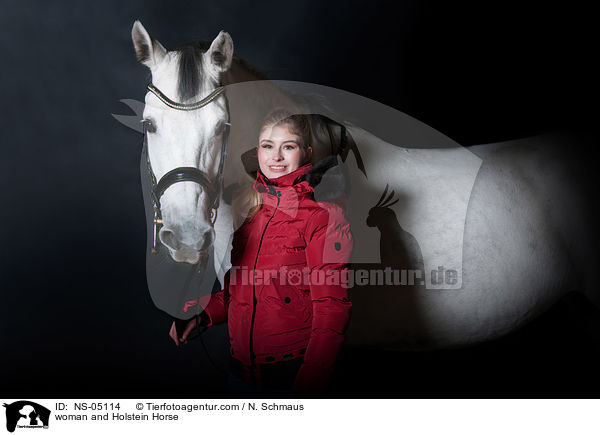 woman and Holstein Horse / NS-05114