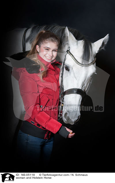 woman and Holstein Horse / NS-05118