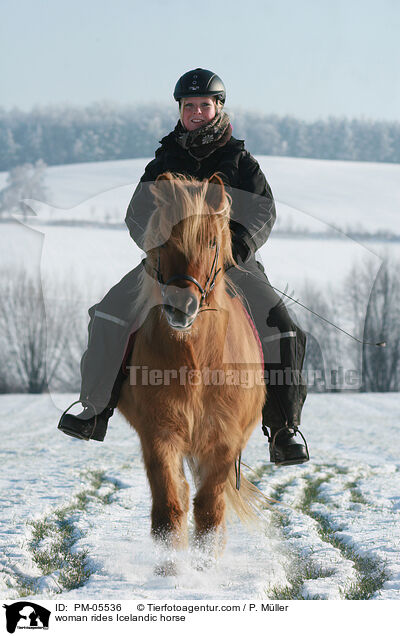 woman rides Icelandic horse / PM-05536