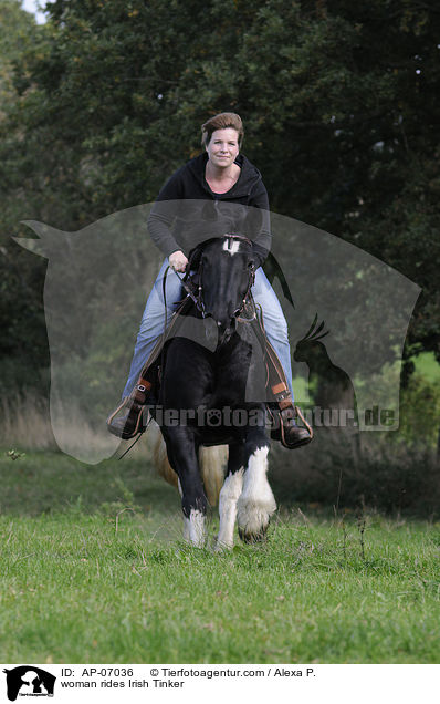 woman rides Irish Tinker / AP-07036