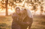 woman and Mini Shetland Pony