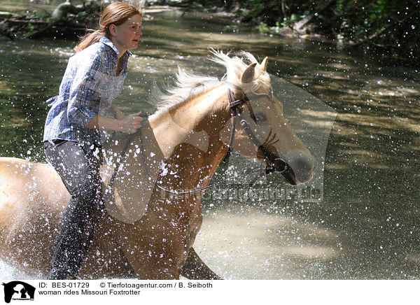 woman rides Missouri Foxtrotter / BES-01729