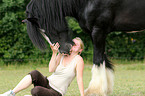 woman with Shire Horse
