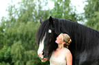 woman with Shire Horse