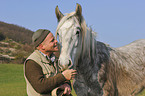 man and Shire Horse