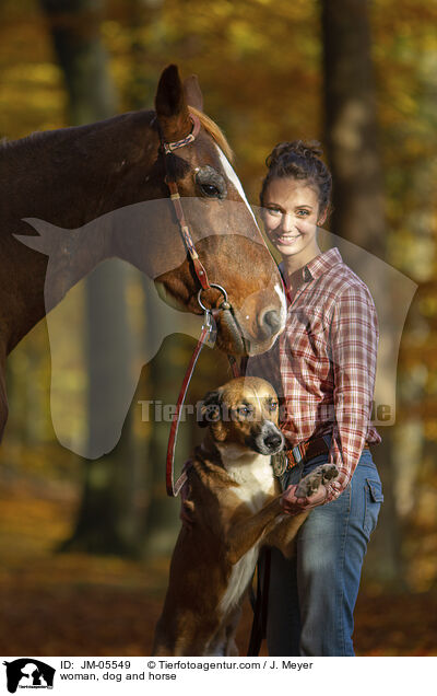 woman, dog and horse / JM-05549