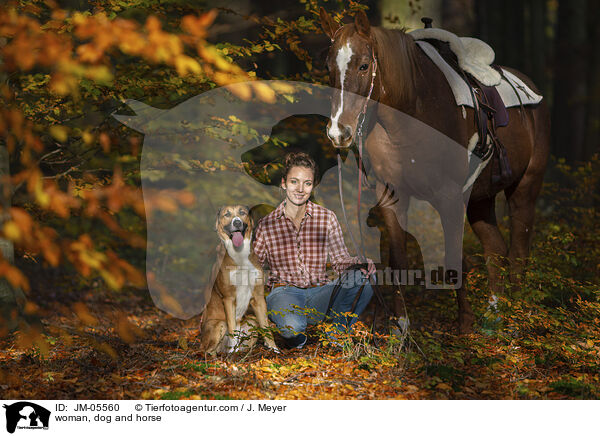 woman, dog and horse / JM-05560