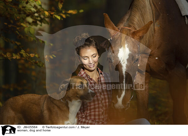 woman, dog and horse / JM-05564