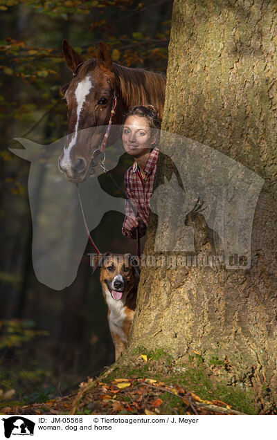woman, dog and horse / JM-05568