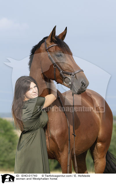 woman and Westphalian horse / EHO-01740