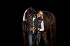 woman and Westphalian Horse