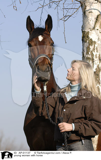 young woman with horse / AP-01137