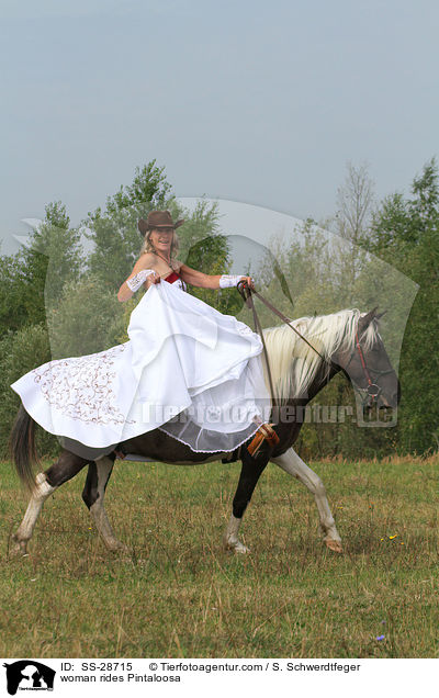 woman rides Pintaloosa / SS-28715