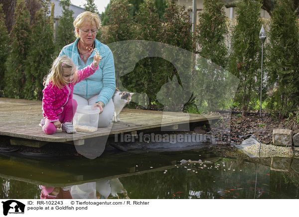 people at a Goldfish pond / RR-102243