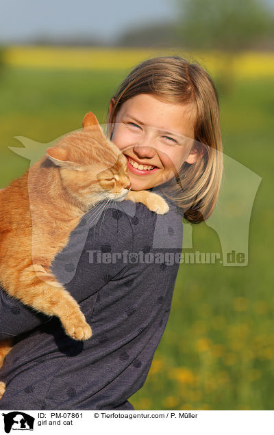 girl and cat / PM-07861