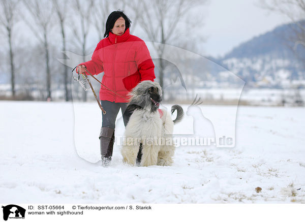 woman with sighthound / SST-05664