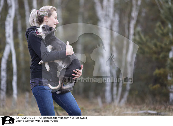 young woman with Border Collie / UM-01723