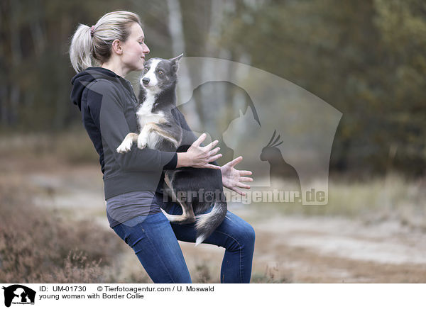young woman with Border Collie / UM-01730
