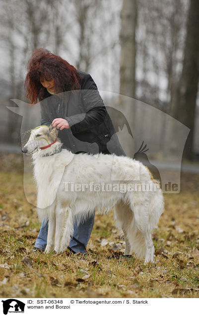woman and Borzoi / SST-06348