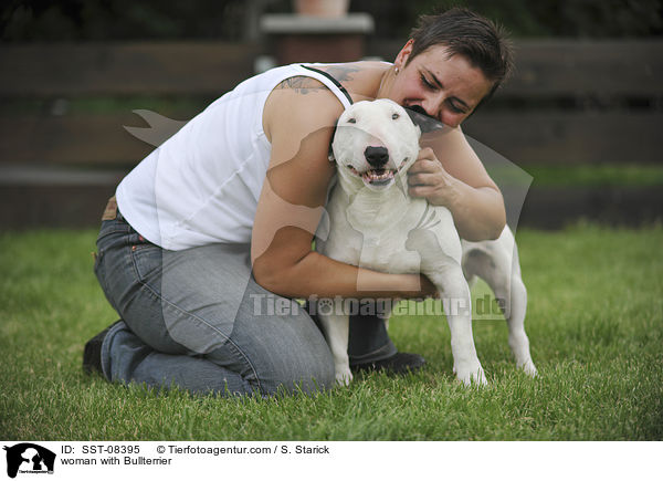 woman with Bullterrier / SST-08395