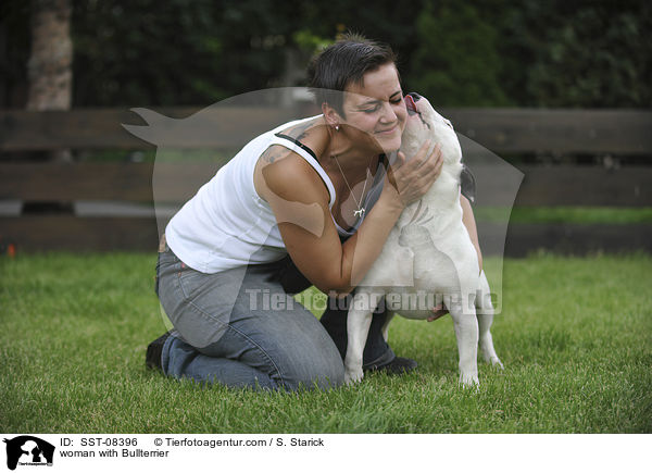 woman with Bullterrier / SST-08396