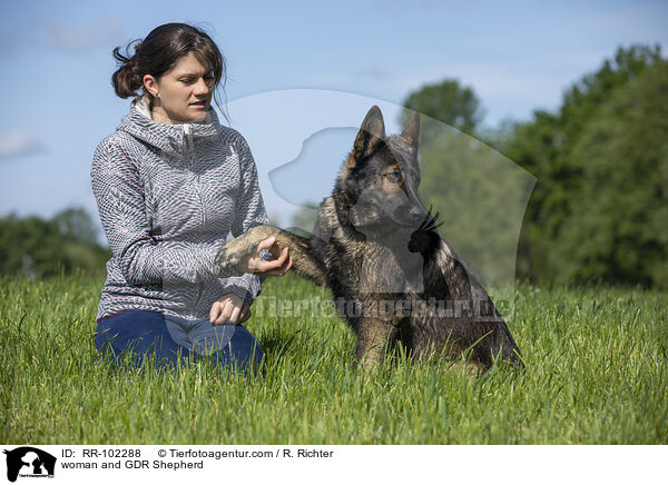 woman and GDR Shepherd / RR-102288