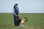 woman with German Shepherd