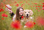 woman with Golden Retriever