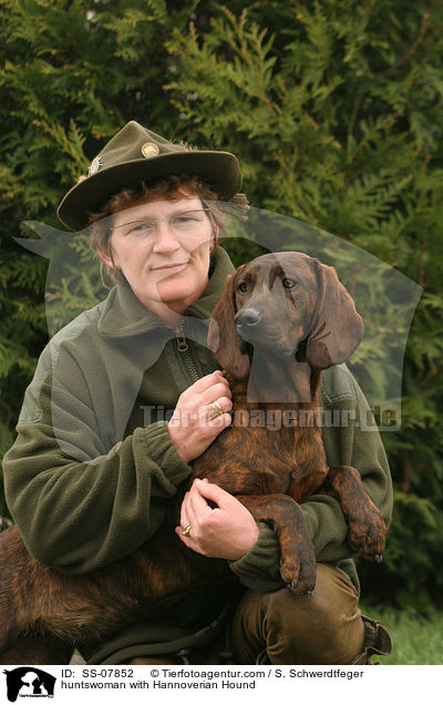 huntswoman with Hannoverian Hound / SS-07852